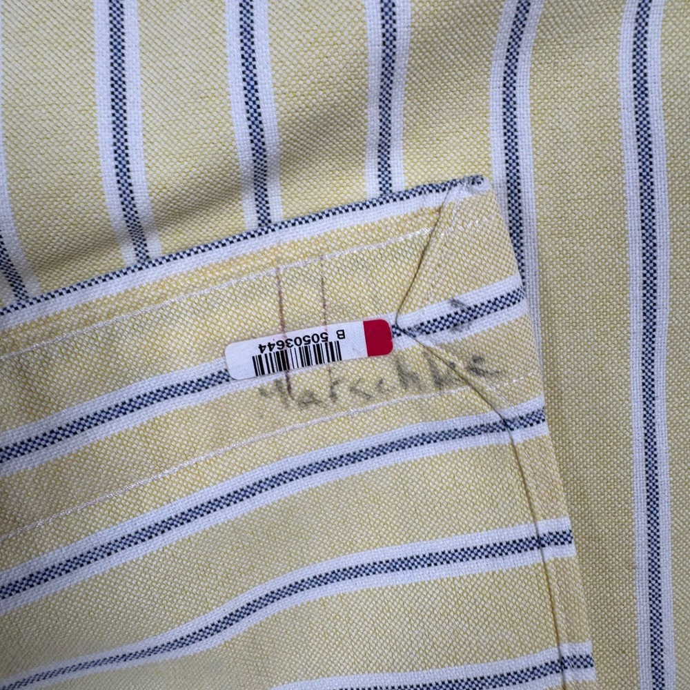 Ralph Lauren Button Shirt 17 34/35 Yellow Stripe Classic Fit Oxford Flesh Pony - Picture 4 of 16